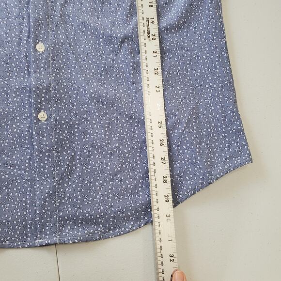 Mizzen+Main Leeward Shirt Mens Large Blue Short Sleeve Trim Fit Performance - Picture 5 of 10